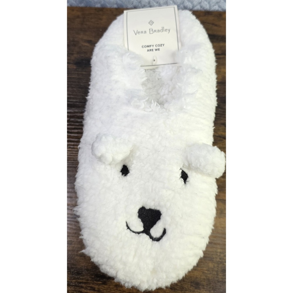 Vera Bradley Beary Merry Fleece Slippers Womens Size Large 9-10 NEW w Tags